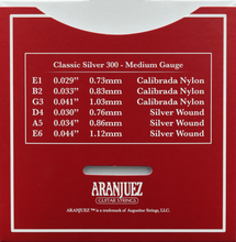 Cargar imagen en el visor de la galería, Cuerdas para Guitarra Clásica Aranjuez Concert Silver 300 - Medium Gauge