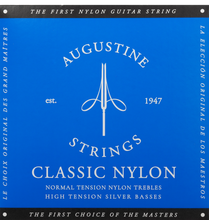 Cargar imagen en el visor de la galería, Cuerdas para Guitarra Clásica Augustine Classic Blue - Graves Tensión Alta
