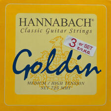 Cuerdas para Guitarra Clásica Hannabach 725 GOLDIN - Tensión Media-Alta - Set de 3 Agudas