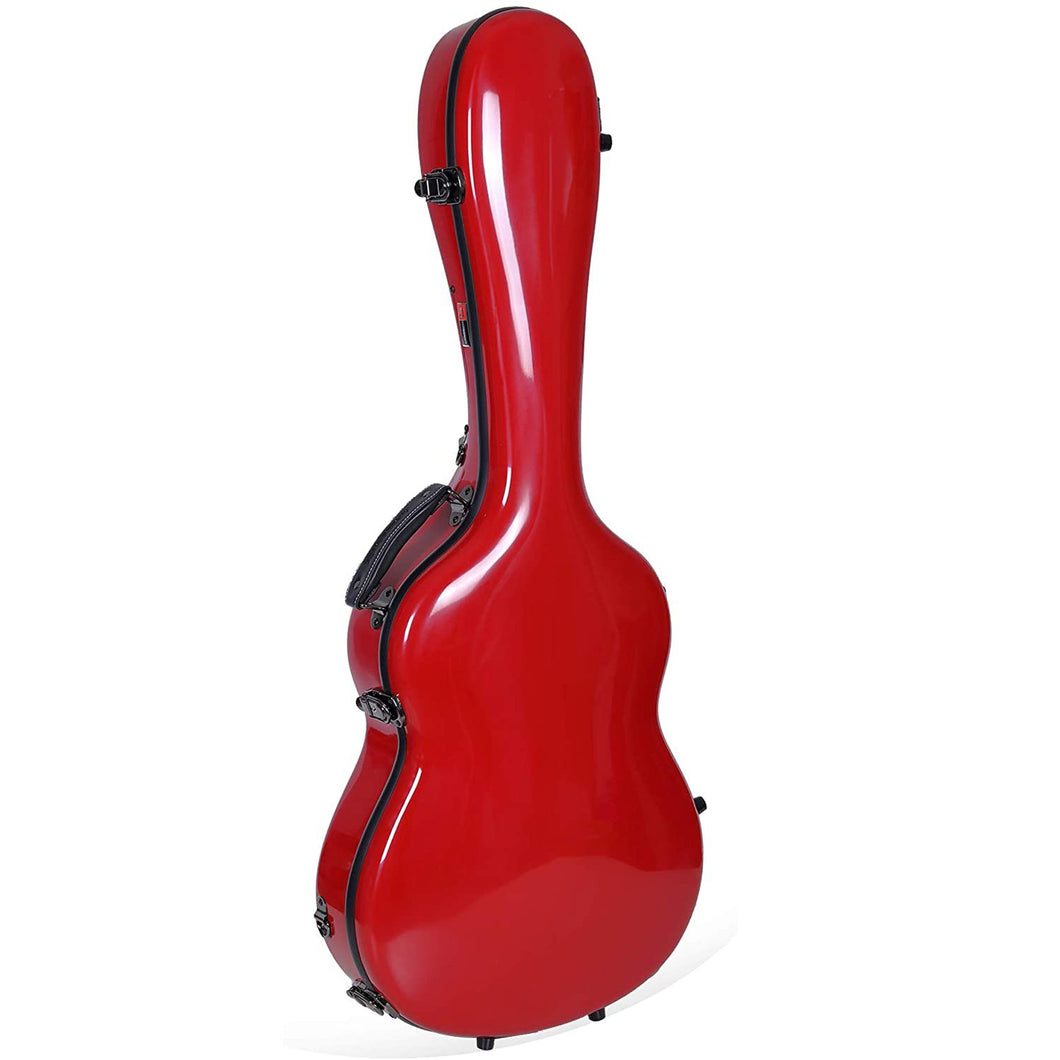 estuche para guitarra de fibra de vidrio color rojo
